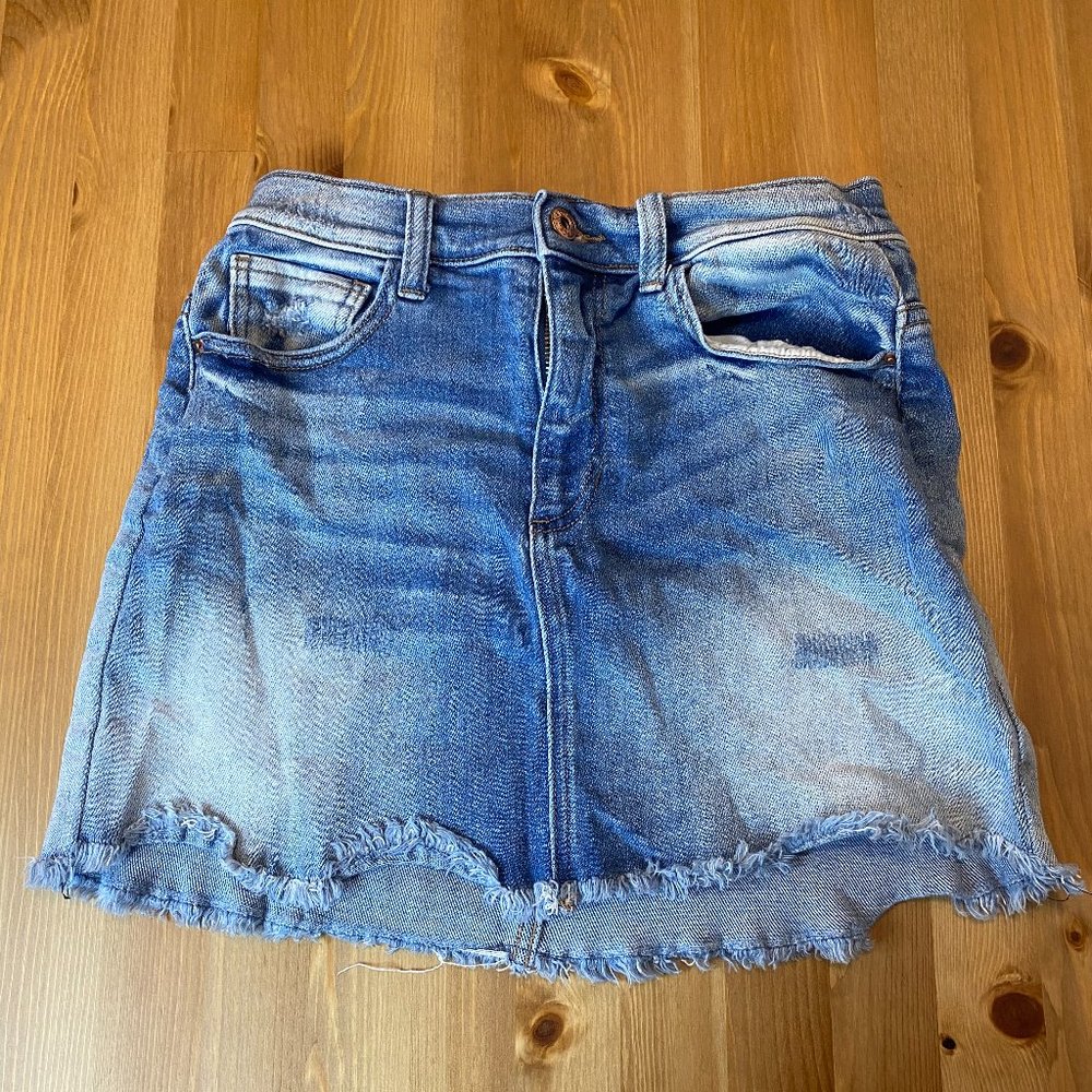 sneak peek denim jean skirt.